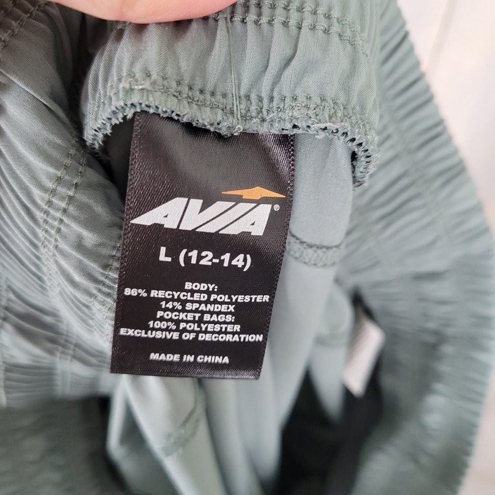 Avia Cargo Pants Womens L 12-14 Sage Green High Rise Utility Hiking Athleisure - Picture 7 of 9
